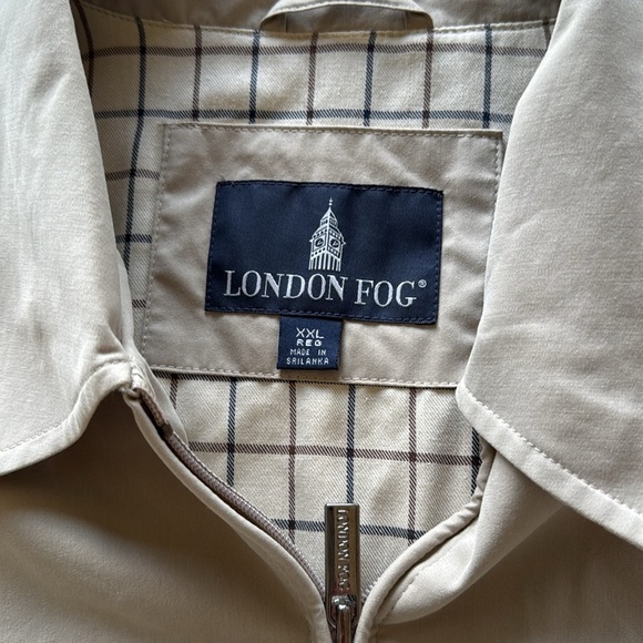 London Fog Lightweight Zip Up Jacket Plaid Lining Timeless Preppy Classic XXL - Picture 5 of 12